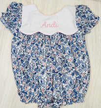 Load image into Gallery viewer, Sutton Bow Back Blue and Pink Floral Bubble