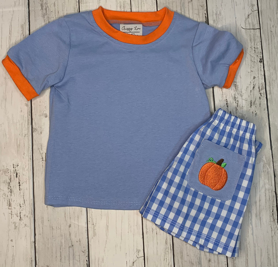 Boys Pumpkin Short Set