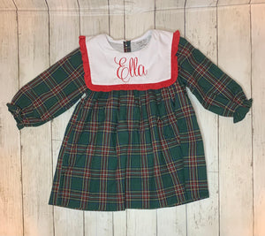 Green Christmas Plaid Dress