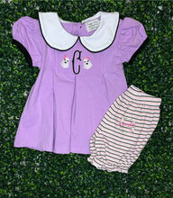 Load image into Gallery viewer, Purple and Stripes Knit Short Set