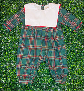 Green Christmas Plaid Boys Bubble