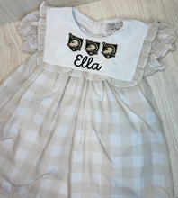 Load image into Gallery viewer, Tan Wide Gingham Dress