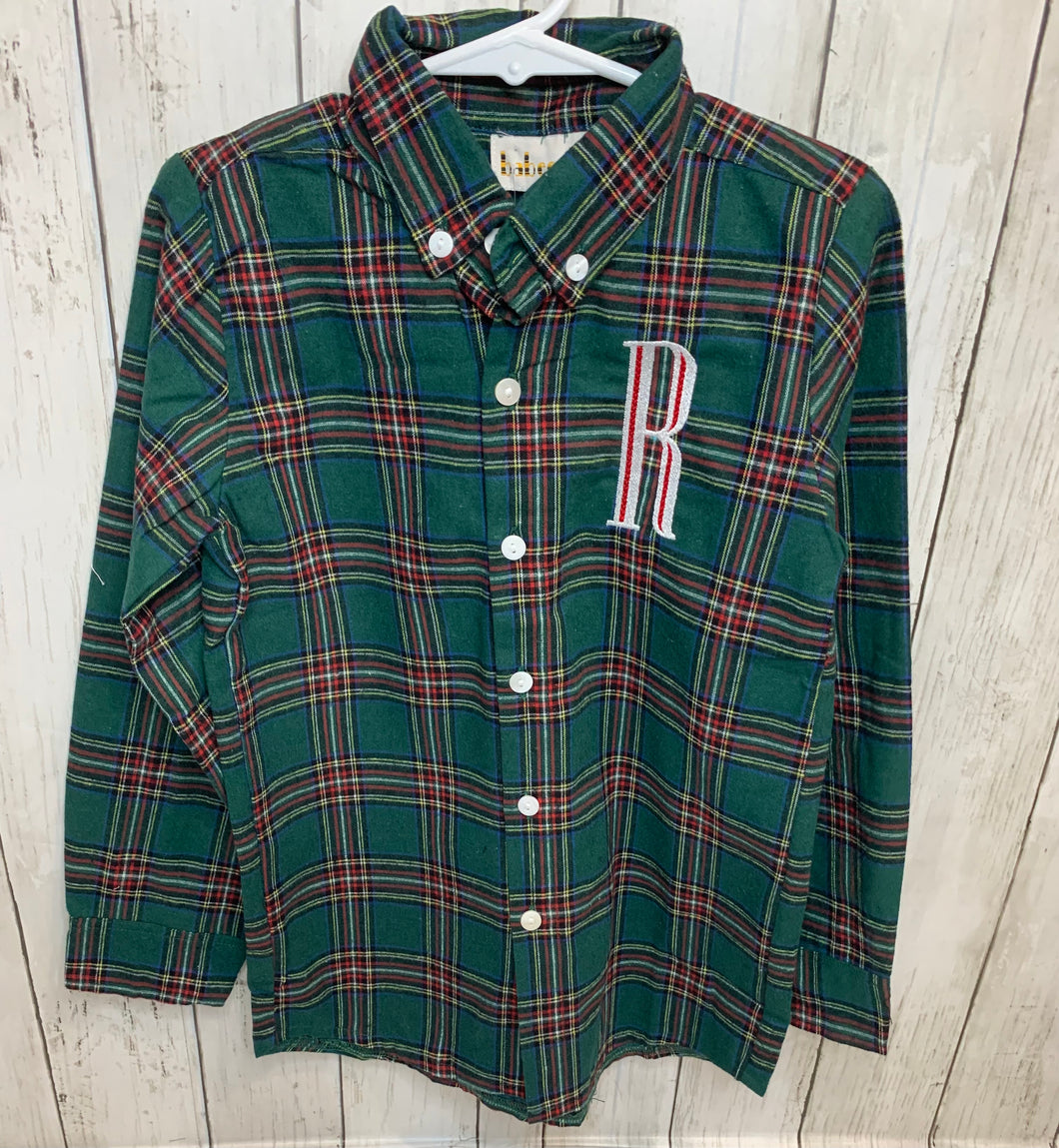 Green Christmas Plaid Boys Shirt