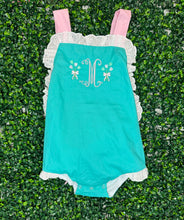 Load image into Gallery viewer, Teal and Pink Sunsuit