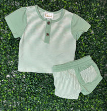 Load image into Gallery viewer, Sage Green Stripe Set