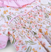 Load image into Gallery viewer, Fall Muted Floral Handsmocked With Pearls Dress