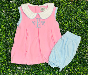 Pink Blue Knit Set