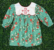 Load image into Gallery viewer, Green Winter Floral Dress