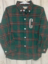 Load image into Gallery viewer, Green Christmas Plaid Boys Shirt