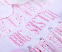 Load image into Gallery viewer, Pink Handsmocked Big Sister Dress