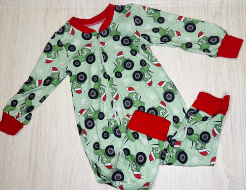 Tractor Santa PJ Zip Up
