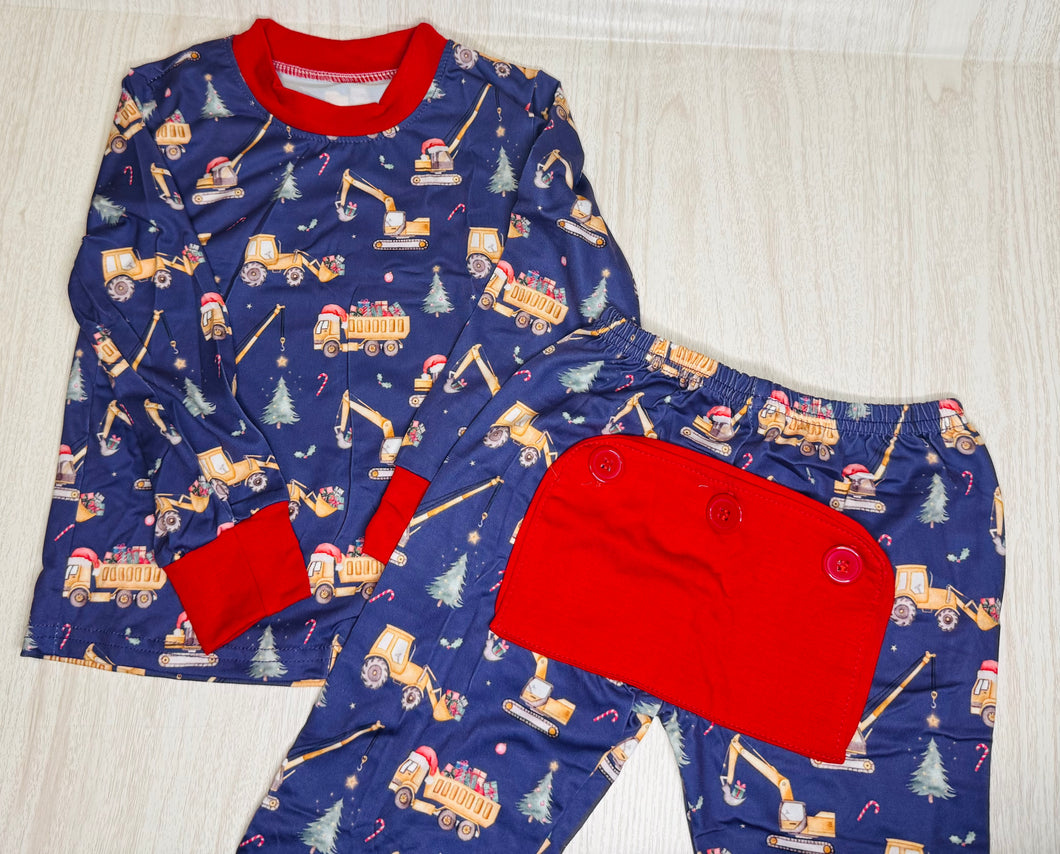 Construction Christmas PJ Set