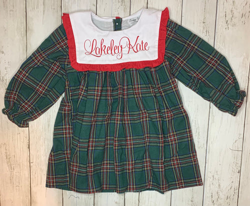 Green Christmas Plaid Dress