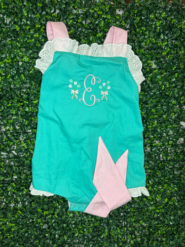 Teal and Pink Sunsuit