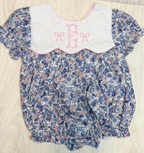 Load image into Gallery viewer, Sutton Bow Back Blue and Pink Floral Bubble