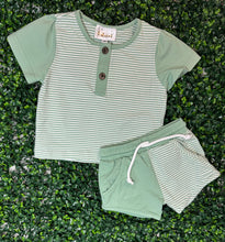 Load image into Gallery viewer, Sage Green Stripe Set