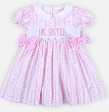 Load image into Gallery viewer, Pink Handsmocked Big Sister Dress