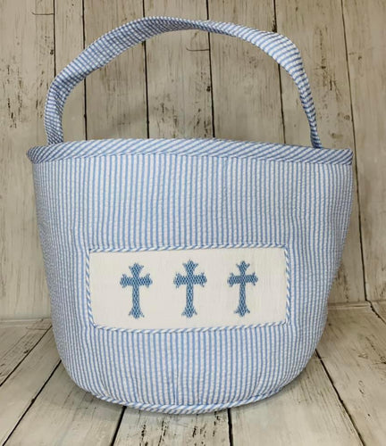 Blue Cross Handsmocked Easter Basket