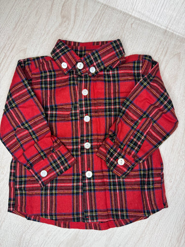 Red Plaid Flannel Button Up