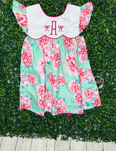 Mint Floral Dress