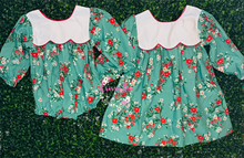 Load image into Gallery viewer, Green Winter Floral Dress