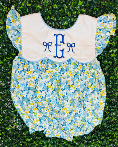 Blue and Yellow Floral Bubble
